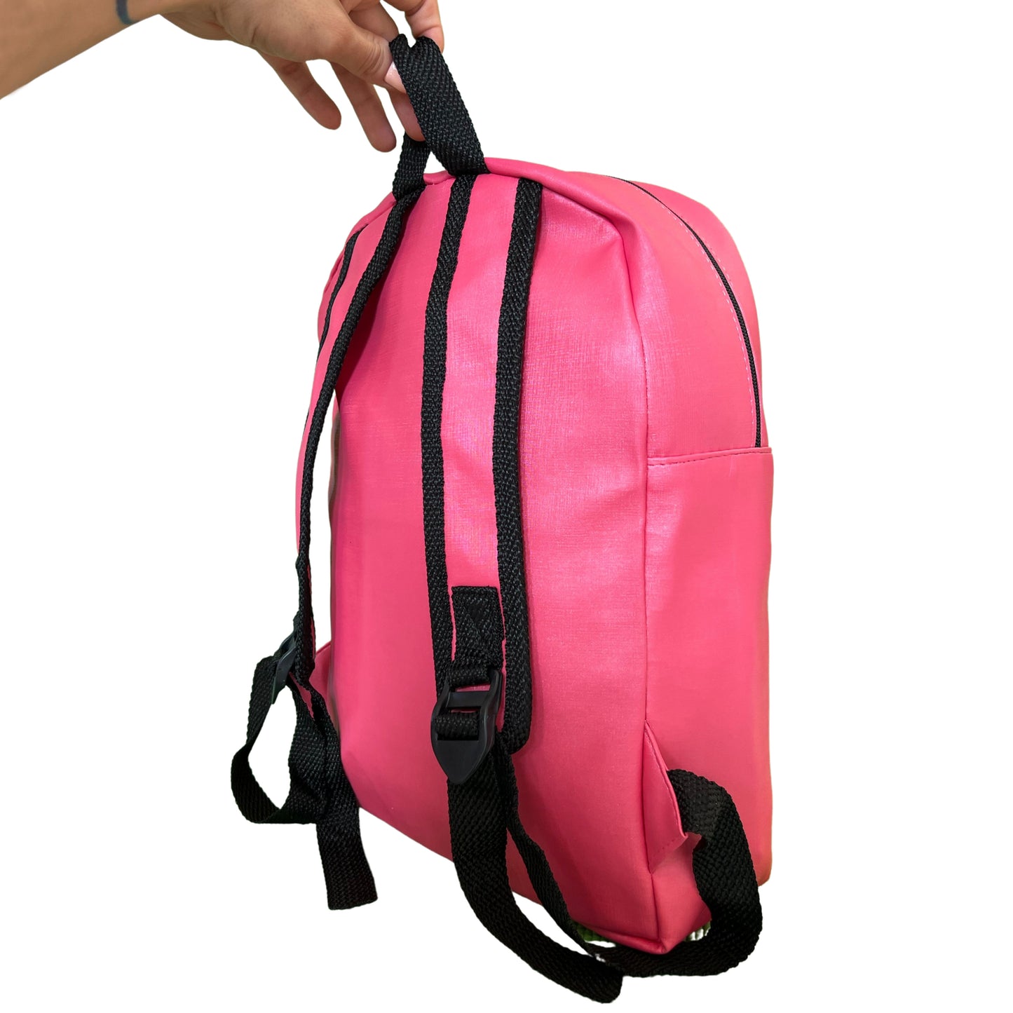 Mochila grande em perolado pink