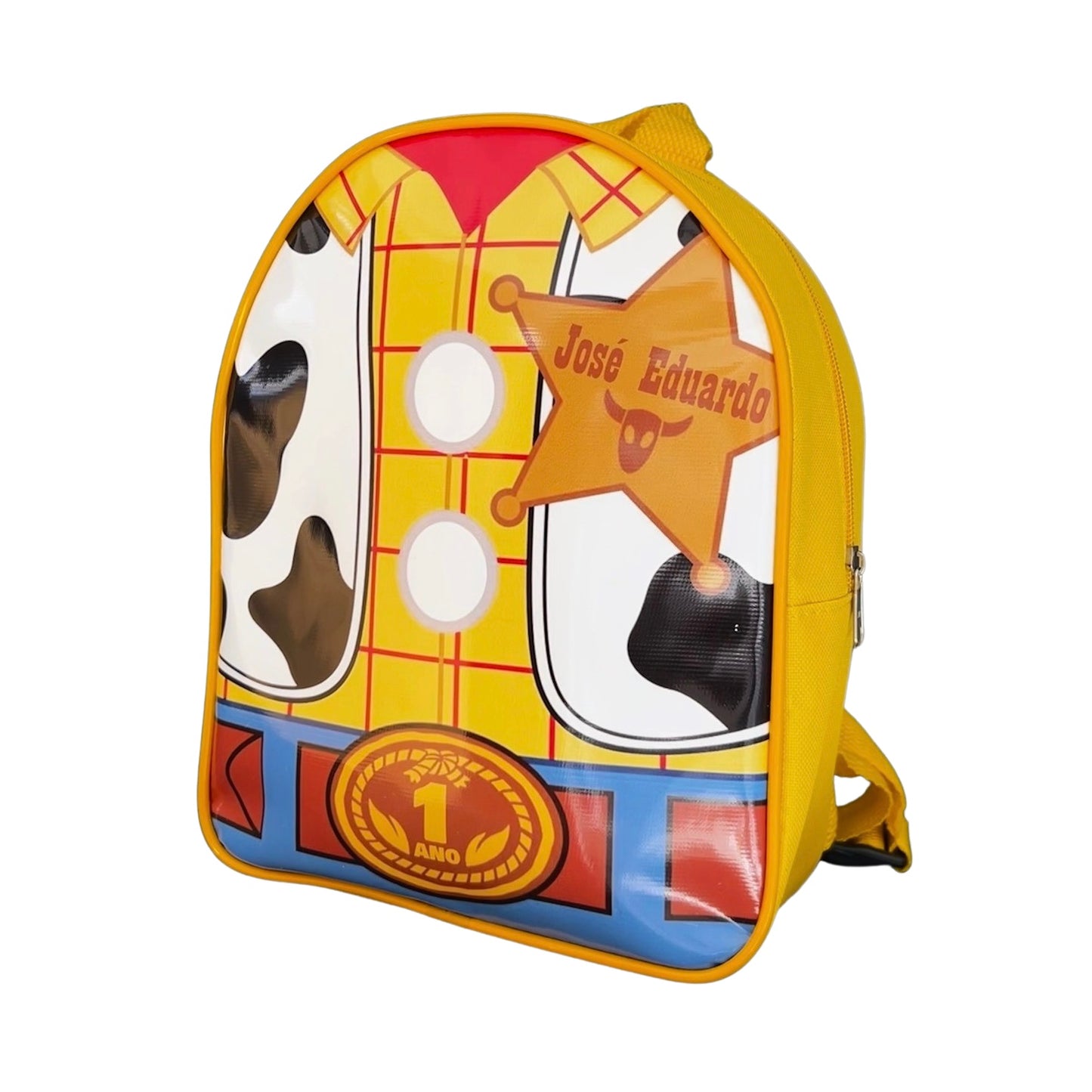 Mochila pequena em nylon amarelo